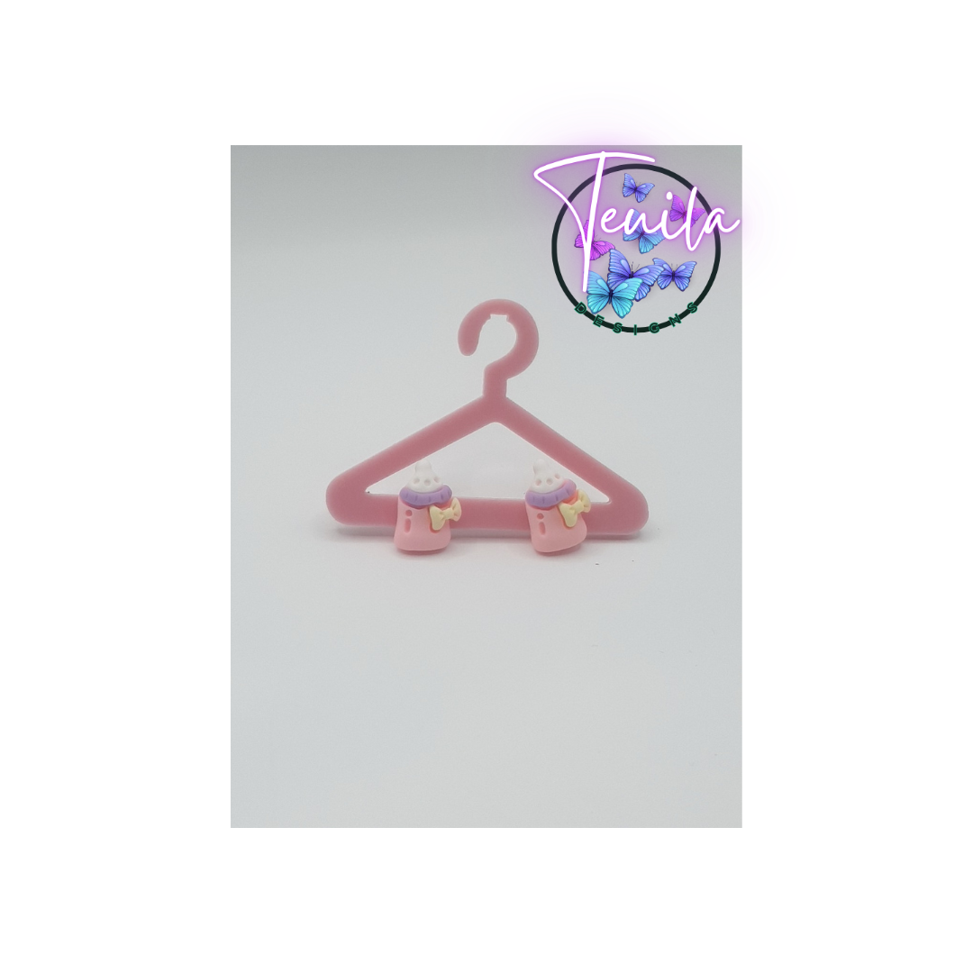Pink Baby bottle stud earrings